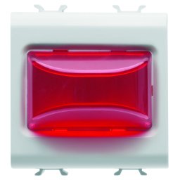 Lampa, indicatoare, proeminenta, 12V, c.a./c.c., /, 230V, c.a., 50/60, Hz, rosu, 2, module, alb, lucios, Gewiss, Chorus, GW10633