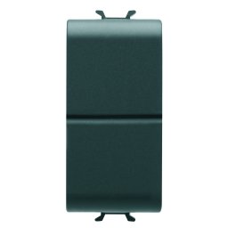 Buton, cu, revenire, 1P, 250V, ac, NO+NO, 16A, dublu, 1, modul, negru, satinat, Gewiss, Chorus, GW12141