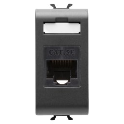 Priza, RJ45, Gewiss, Chorus, categoria, 5e, UTP, 1, modul, satinat, negru, GW12421