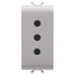Priza, standard, Gewiss, Chorus, italiana, 250V, c.a., 2P+E, 10A, P11, 1, modul, bej, satinat, natural, GW13201