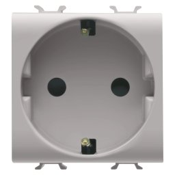 Priza, standard, Gewiss, Chorus, germana, 250V, c.a., 2P+E, 16A, 2, module, bej, satinat, natural, GW13241