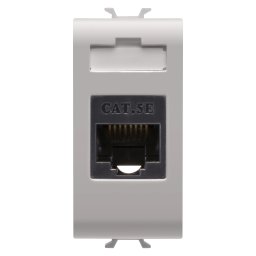 Priza, RJ45, Gewiss, Chorus, categoria, 5e, UTP, 1, modul, bej, satinat, natural, GW13421