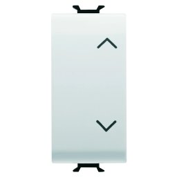 Buton, cu, revenire, 1P, 250V, ac, NO+NO, 10A, interblocare, simbol, sus-jos, 1, modul, alb, satinat, Gewiss, Chorus, GW15140