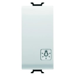 Buton, cu, revenire, 1P, 250V, NO, 16A, iluminabil, cu, lentila, neutra, inlocuibila, lumina, simbol, 1, modul, alb, satinat, Gewiss, Chorus, GW15151