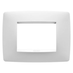 Placa, din tehnopolimer vopsit, 3 module, alb satinat, Gewiss Chorus, GW16103VW