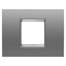 Placa, Lux, Gewiss, Chorus, in, metal, 2, module, aluminiu, monocrom, GW16202XA