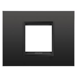 Placa, Lux, Gewiss, Chorus, in, metal, 2, module, negru, satinat, monocrom, GW16202XM