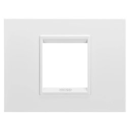 Placa, de, lux, in, technopolymer, 2, module, alb, monocrom, Gewiss, Chorus, GW16202YB