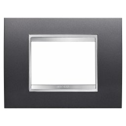 Placa, Lux, Gewiss, Chorus, in, tehnopolimer, vopsit, 3, module, ardezie, GW16203VA