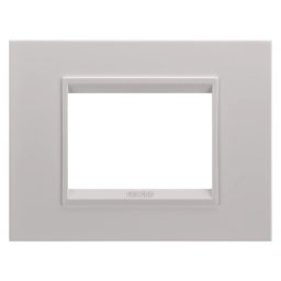 Placa, de, lux, in, metal, 3, module, alb, monocrom, bej, natural, Gewiss, Chorus, GW16203XL