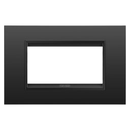 Placa, Lux, Gewiss, Chorus, in, metal, 4, module, negru, satinat, monocrom, GW16204XM