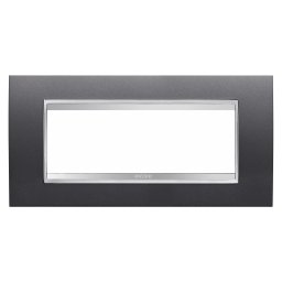 Placa, Lux, Gewiss, Chorus, in, tehnopolimer, vopsit, 6, module, ardezie, GW16206VA
