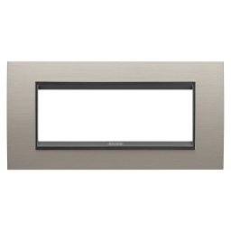 Placa, Lux, Gewiss, Chorus, in, metal, 6, module, aluminiu, periat, lay, cadru, interior, negru, mat, GW16206WS