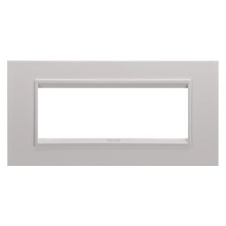 Placa, de, lux, in, metal, 6, module, alb, monocrom, bej, natural, Gewiss, Chorus, GW16206XL
