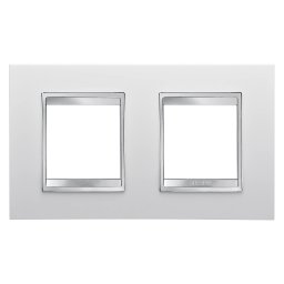Rama, decorativa, LUX, 2+2, orizontal, module, alb, Gewiss, Chorus, GW16223TB