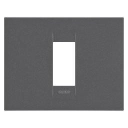 Placa, Geo, in, tehnopolimer, vopsit, 1, modul, negru, satinat, Gewiss, Chorus, GW16401VN
