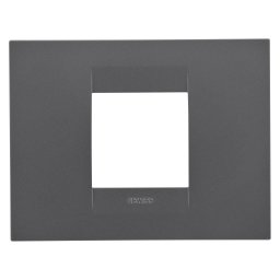 Placa, Geo, in, tehnopolimer, vopsit, 2, module, negru, satinat, Gewiss, Chorus, GW16402VN