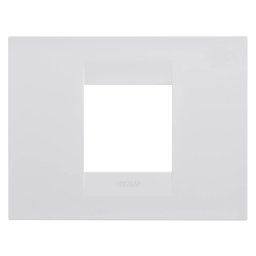 Placa, Geo, in, tehnopolimer, vopsit, 2, module, alb, satinat, Gewiss, Chorus, GW16402VW