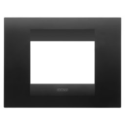 Placa, Geo, in, tehnopolimer, vopsit, 3, module, negru, satinat, Gewiss, Chorus, GW16403VN