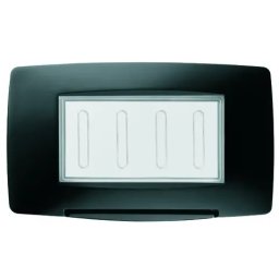 Placa, etansa, standard, italiana, 4, circuite, IP55, negru, Gewiss, Chorus, GW16704TN