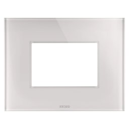 Placa ICE, din sticla, 3 module, bej natural, Gewiss Chorus, GW16903CL