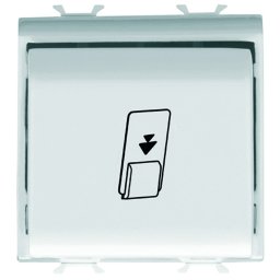 Intrerupator, card, 1P, NA, 16AX, LED, 2, module, alb, lucios, Gewiss, Chorus, GW10039
