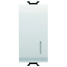 Buton, cu, revenire, 1P, 250V, NO, 16A, iluminabil, cu, difuzor, 1, modul, alb, lucios, Gewiss, Chorus, GW10132