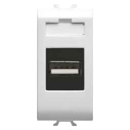 Priza, USB, Gewiss, Chorus, 1, modul, alb, lucios, GW10459