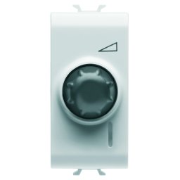 Regulator, electronic, Gewiss, Chorus, rotativ, 230V, c.a., 50/60Hz, rezistiv, 100-900W, /, inductiv, 40-300VA, 1, modul, alb, lucios, GW10564