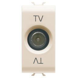 Priza, TV, coaxiala, Gewiss, Chorus, cu, ecranare, clasa, A, conector, tata, IEC, 95, mm, directa, cu, trecere, de, curent, 1, modul, fildes, GW11361