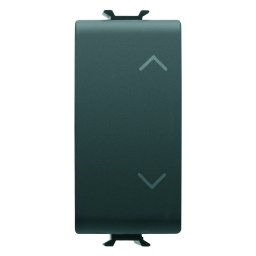 Buton, cu, revenire, 1P, 250V, NO+NO, 10A, cu, interblocare, simbol, sus-jos, 1, modul, negru, satinat, Gewiss, Chorus, GW12140