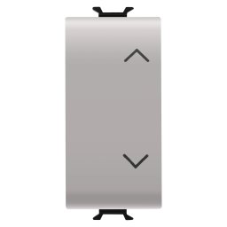 Buton, cu, revenire, 1P, 250V, NO+NO, 10A, cu, interblocare, simbol, sus-jos, 1, modul, satinat, natural, bej, Gewiss, Chorus, GW13140
