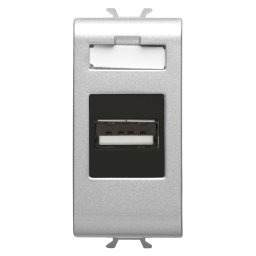 Priza, USB, Gewiss, Chorus, 1, modul, titan, GW14459
