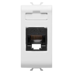 Priza, RJ45, Gewiss, Chorus, categoria, 6, UTP, 1, modul, alb, satinat, GW15423