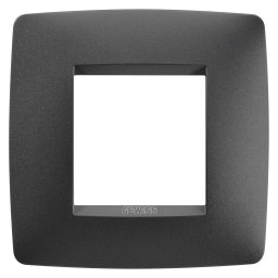 Placa, internationala, One, Gewiss, Chorus, in, tehnopolimer, vopsit, 2, module, satin, black, GW16122VN