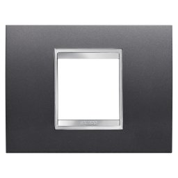 Placa, Lux, Gewiss, Chorus, in, tehnopolimer, vopsit, 2, module, ardezie, GW16202VA