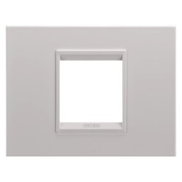 Placa, de, lux, in, metal, 2, module, alb, monocrom, bej, natural, Gewiss, Chorus, GW16202XL