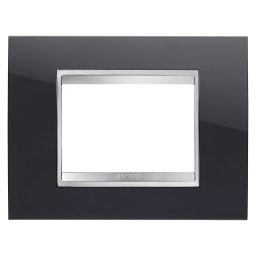 Rama, decorativa, LUX, 3, module, negru, Gewiss, Chorus, GW16203TN