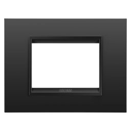 Placa, Lux, Gewiss, Chorus, in, metal, 3, module, negru, satinat, monocrom, GW16203XM