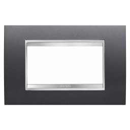 Placa, Lux, Gewiss, Chorus, in, tehnopolimer, vopsit, 4, module, ardezie, GW16204VA