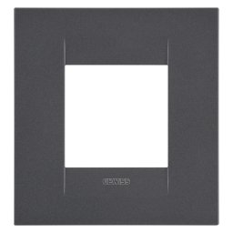 Placa, internationala, Geo, in, tehnopolimer, vopsit, 2, module, negru, satinat, Gewiss, Chorus, GW16422VN