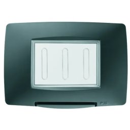 Placa, etansa, standard, italiana, 3, circuite, IP55, negru, Gewiss, Chorus, GW16703TN