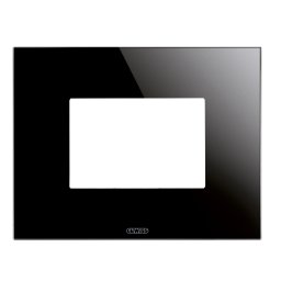 Placa, Ice, in, sticla, 3, module, neagra, Gewiss, Chorus, GW16903CN