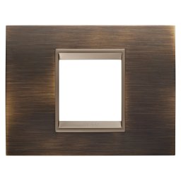 Rama, Ornament, Lux, In, Metal, 2, Module, Alama, Antica, Cadru, Interior, Bronz, Mat, Inchis, Gewiss Chorus GW16202XQ