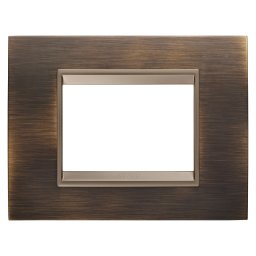 Rama, Ornament, Lux, In, Metal, 3, Module, Alama, Antica, Cadru, Interior, Bronz, Mat, Inchis, Gewiss Chorus GW16203XQ