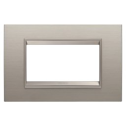 Rama, Ornament, Lux, In, Metal, 4, Module, Aluminiu, Periat, Cadru, Interior, Bronz, Mat, Gewiss Chorus GW16204XS