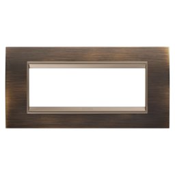 Rama, Ornament, Lux, In, Metal, 6, Module, Alama, Antica, Cadru, Interior, Bronz, Mat, Inchis, Gewiss Chorus GW16206XQ