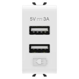 Incarcator, Usb, Tip, A+A, 3A, Alb, Lucios, 1, Modul, Gewiss Chorus GW10447