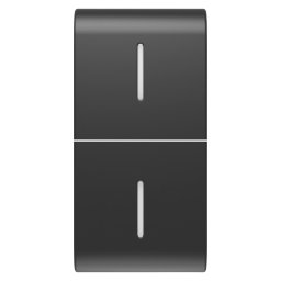 Buton, Inlocuibil, Pentru, Comenzi, Axiale, Cu, 2, Difuzoare, 1, Modul, Negru, Satinat, Gewiss Chorus GW12557S