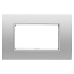 Rama, Ornament, Lux, In, Metal, 4, Module, Gri, Magnetic, Cadru, Interior, Gri, Magnetic, Mat, Gewiss Chorus GW16204XR